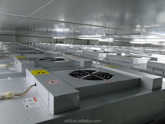 99.99% H14 HEPA Ukuran FFU Fan Filter Unit 575*575*320 mm untuk Industrial Cleanroom Air Filtration System