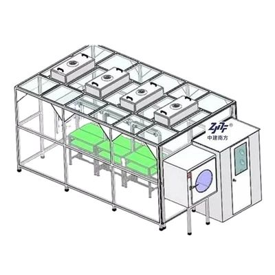 Modular Anti Static Prefabrikasi Modular Clean Rooms 0.5um Partikel Debu Bebas ISO