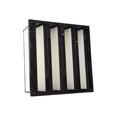 Aktif Karbon V Bank Laminar Aliran Filter Udara H13 H14 HEPA Mini Pleated Untuk Kamar Bersih