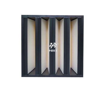 Custom W Cell Air Filter, Plastik Frame Serat Kaca H14 HEPA V Bank Filter