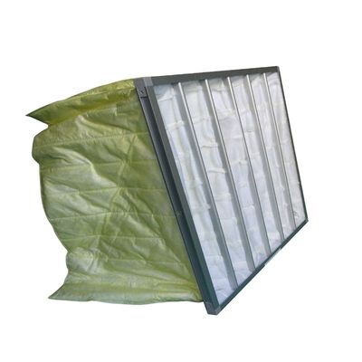 Pengumpulan debu Filter udara saku F6 F7 F8 F9 Tas Serat Kaca Sintetis Non Woven