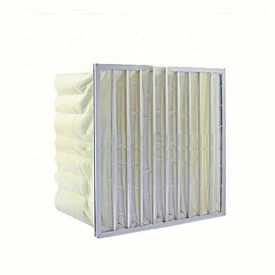 Efisiensi Pengumpulan Bubuk Tinggi 6 Bag Air Filter, F8 F7 Washable Synthetic Yellow Cotton Air Pocket Filter Untuk Industri