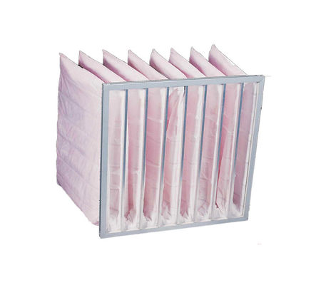 Filter kantong serat sintetis efisiensi menengah, HVAC F5 F6 F7 F8 F9 Filter kantong pengumpulan debu