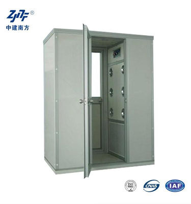 SUS304 Low Noise Cleanroom Air Shower Cabinet, 12 Nozzles 99,99% Baja tahan karat Kamar Air Shower