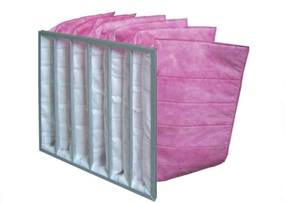 Aluminium Fame Efisiensi Sedeng Tas Filter Udara Sintetis F8 F9 95% Dengan Bahan Bingkai Aluminium