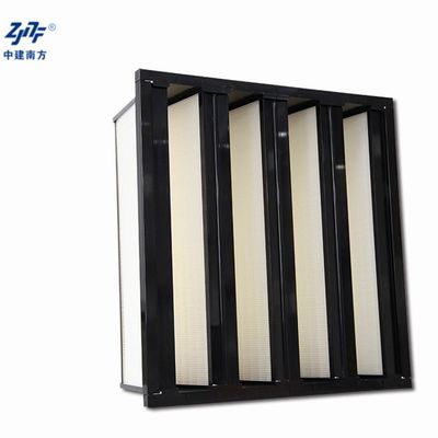 Sub Efisiensi MERV 8 Superfine V Bank Air Filter W Tipe debu Kapasitas Filtrasi Besar Pengumpulan debu