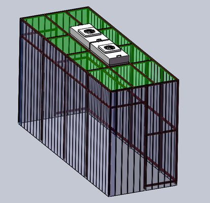 Stand kamar bersih dinding kaca PVC dengan kontrol tekanan positif/negatif - Sistem instalasi cepat