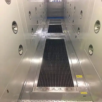 Pembersih sepatu konveyor stainless steel dengan shower udara untuk kamar bersih