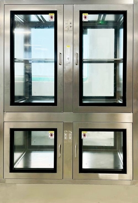 Di sikat 304 stainless steel panel Cleanroom Pass Box untuk mencegah kontaminasi silang dan peningkatan desinfeksi